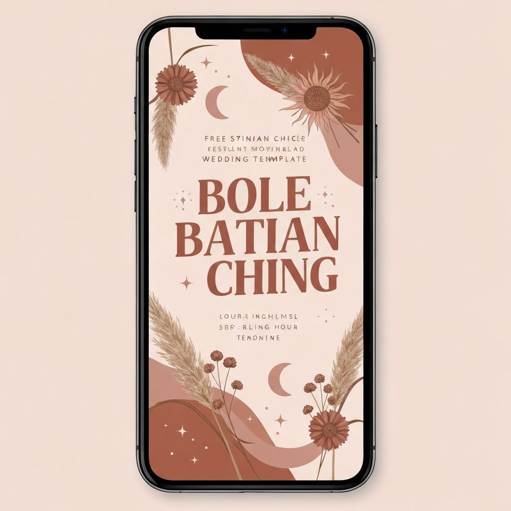 Modelo de invitación digital para boda Boho Chic - estilo Boho