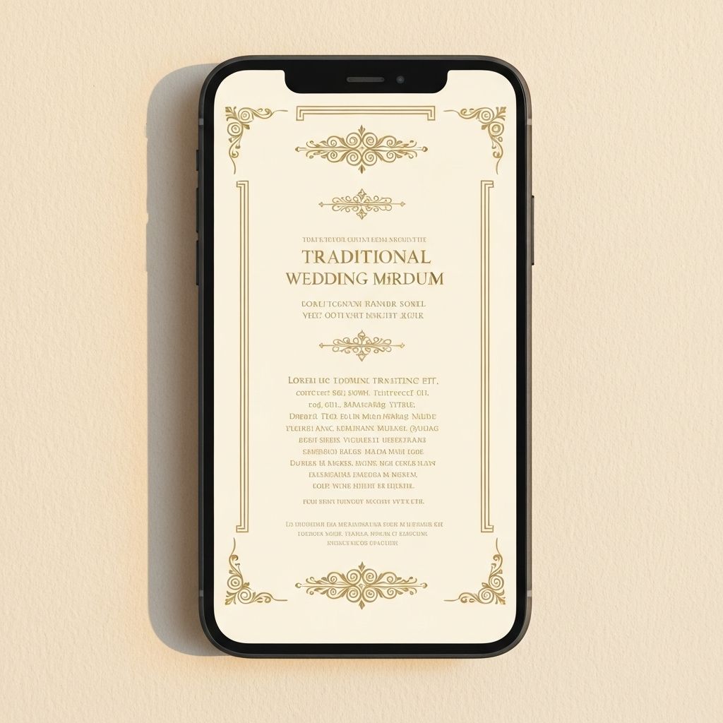 Modelo de invitación digital para boda Clásico Tradicional - estilo Clásico