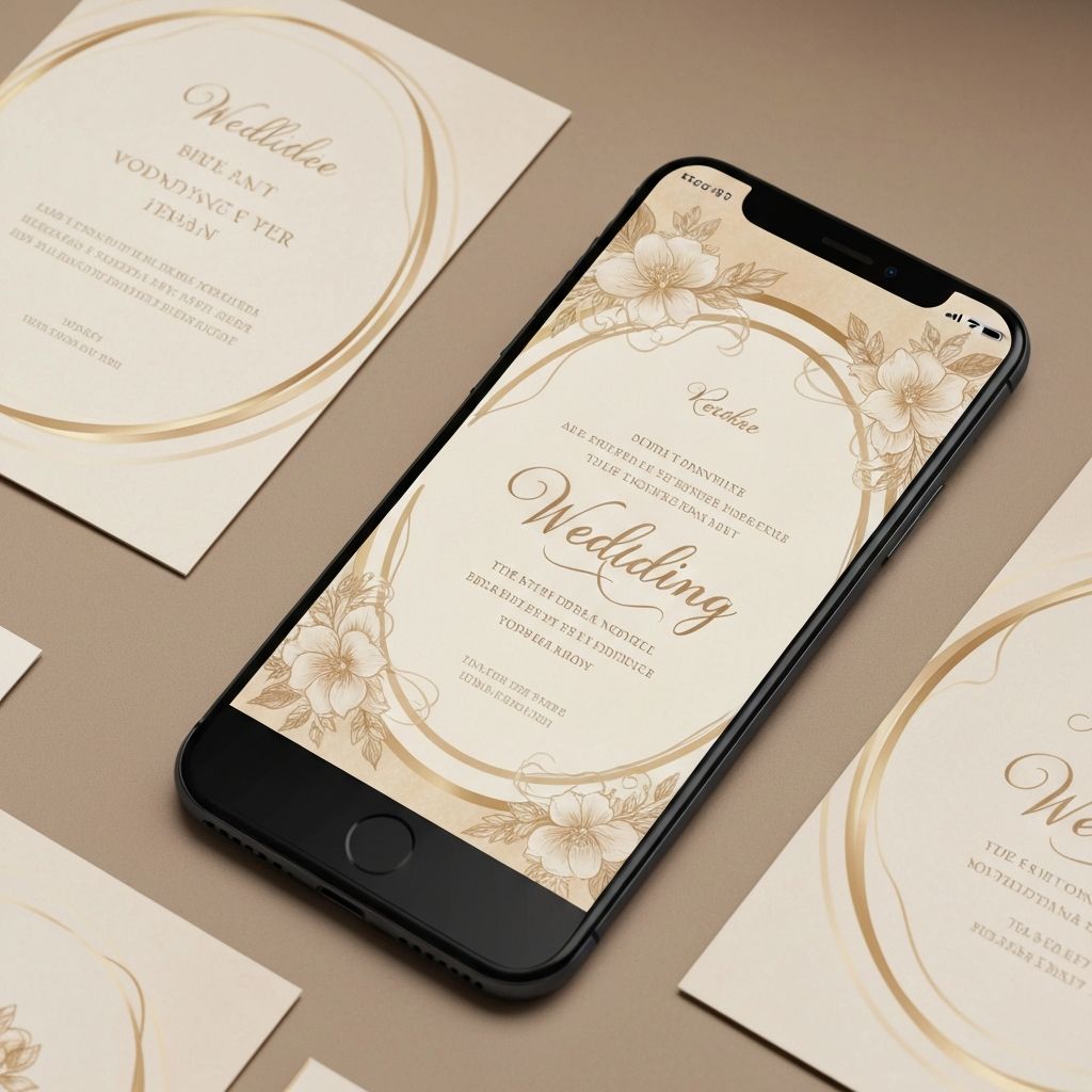 Modelo de invitación digital para boda Elegante Dorado - estilo Elegante